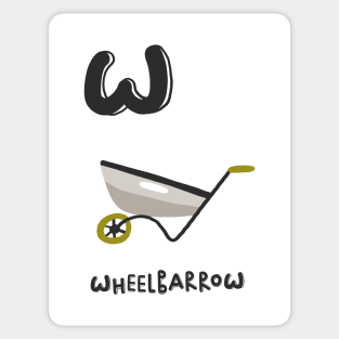 W is Wheelbarrow Sticker